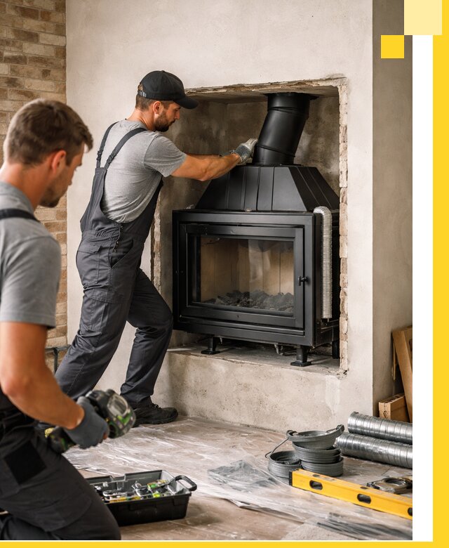 Установка каминных топок в Кизляре: монтаж, подключение