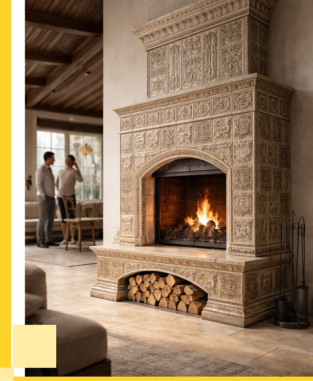 Купить изразцовый камин в Кизляре от 254025 р. | ЭриданКзр