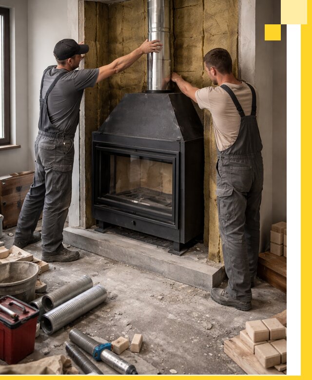 Изготовление и монтаж закрытых каминов в Кизляре под ключ