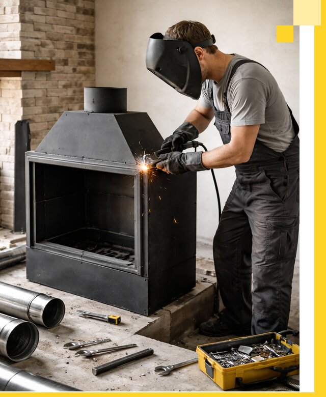 Продажа и установка металлических каминов в Кизляре под ключ