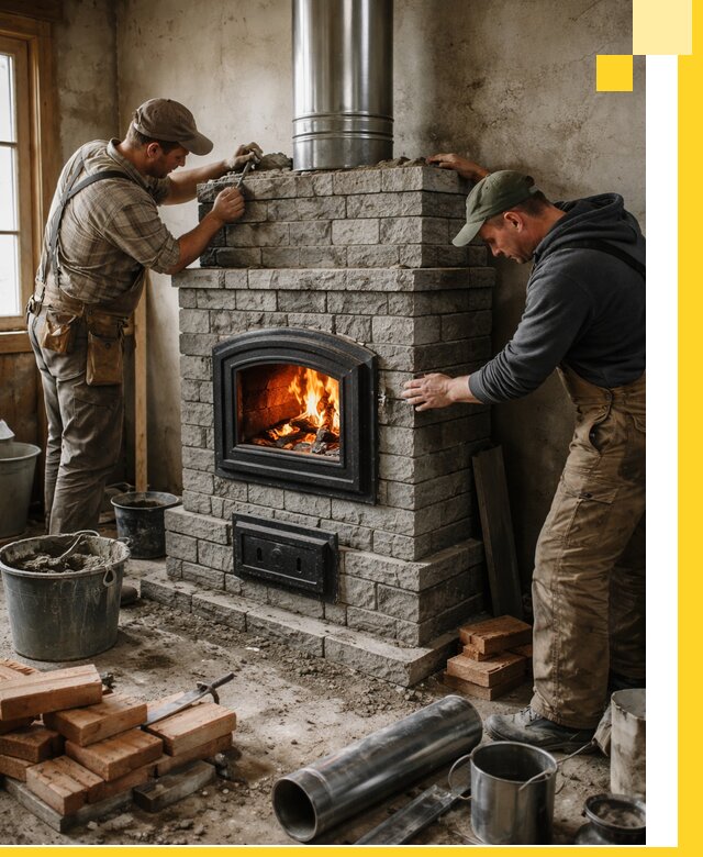 Производство, поставка и монтаж дровяных печей в Кизляре