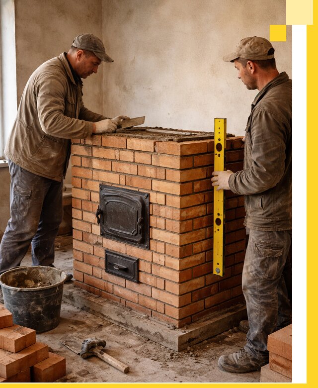 Отопительные печи под ключ в Кизляре, установка и сборка