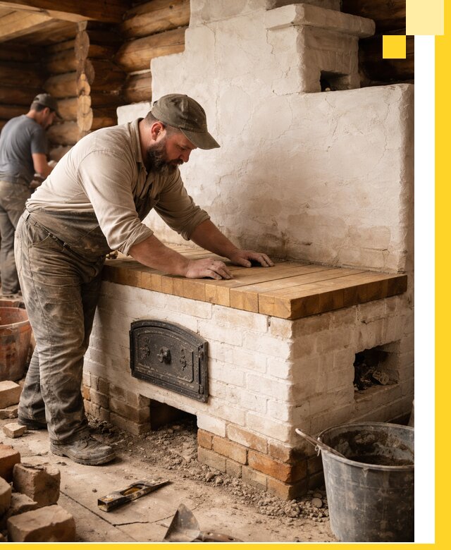 Проектирование и установка русской печи с лежанкой в Кизляре