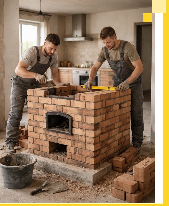 Установка и монтаж печей в частном доме в Кизляре под ключ