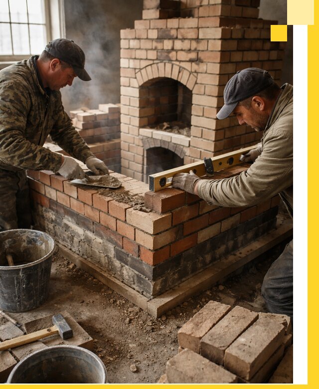 Изготовление и монтаж печей и каминов из кирпича в Кизляре