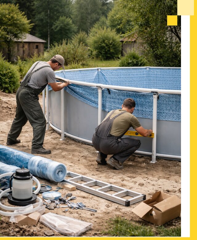 Установка и монтаж каркасных бассейнов в Кизляре под ключ