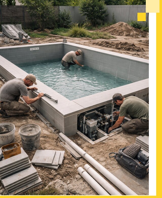 Строительство и монтаж бассейнов для дачи под ключ в Кизляре