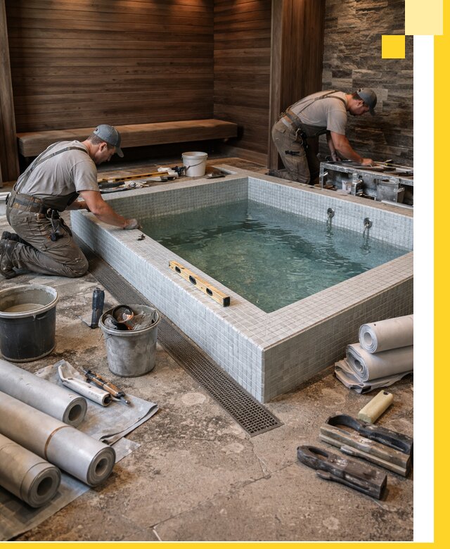 Установка и строительство бассейнов для сауны в Кизляре