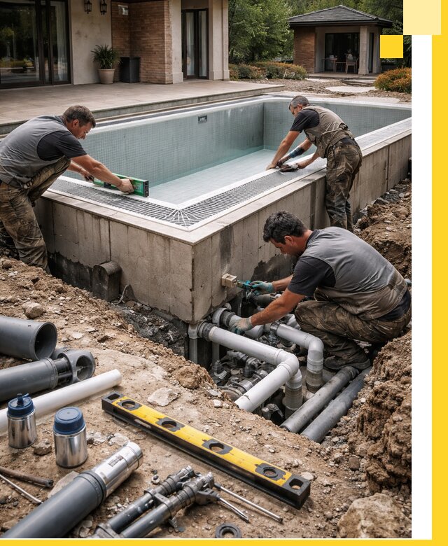 Строительство переливных бассейнов в Кизляре под ключ