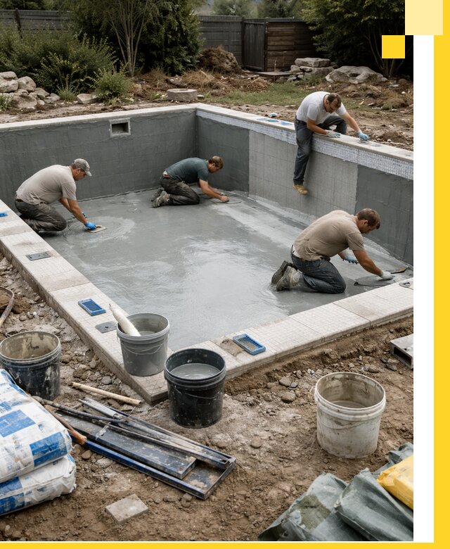 Изготовление и монтаж чаши бассейна под ключ в Кизляре