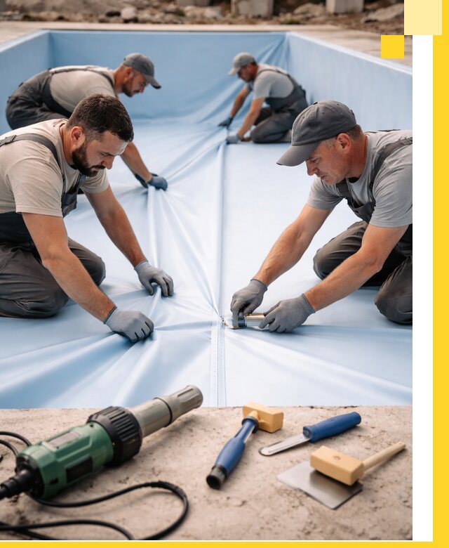 ПВХ пленка для бассейнов с монтажом и гарантией в Кизляре