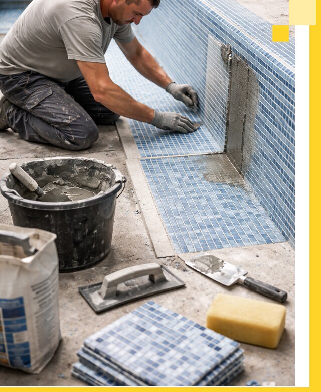 Укладка и ремонт мозаики для бассейнов под ключ в Кизляре