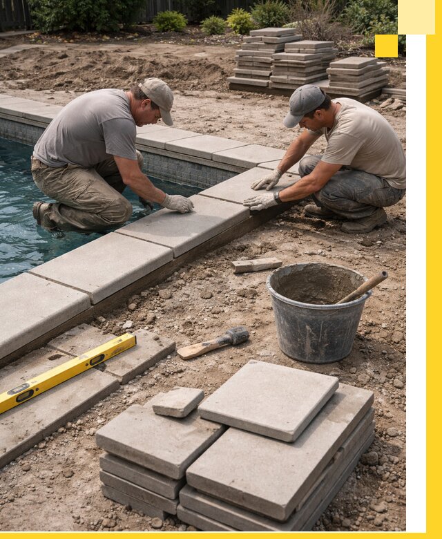 Установка и изготовление копингового камня для бассейнов в Кизляре