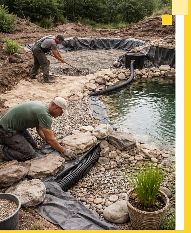 Строительство природных бассейнов и озер в Кизляре под ключ