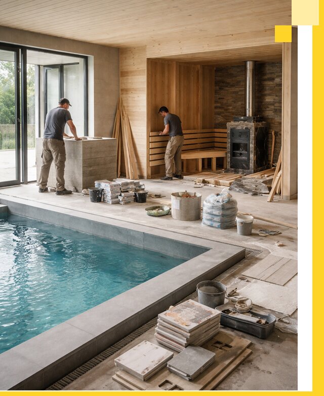 Проектирование и строительство бань с бассейном в Кизляре