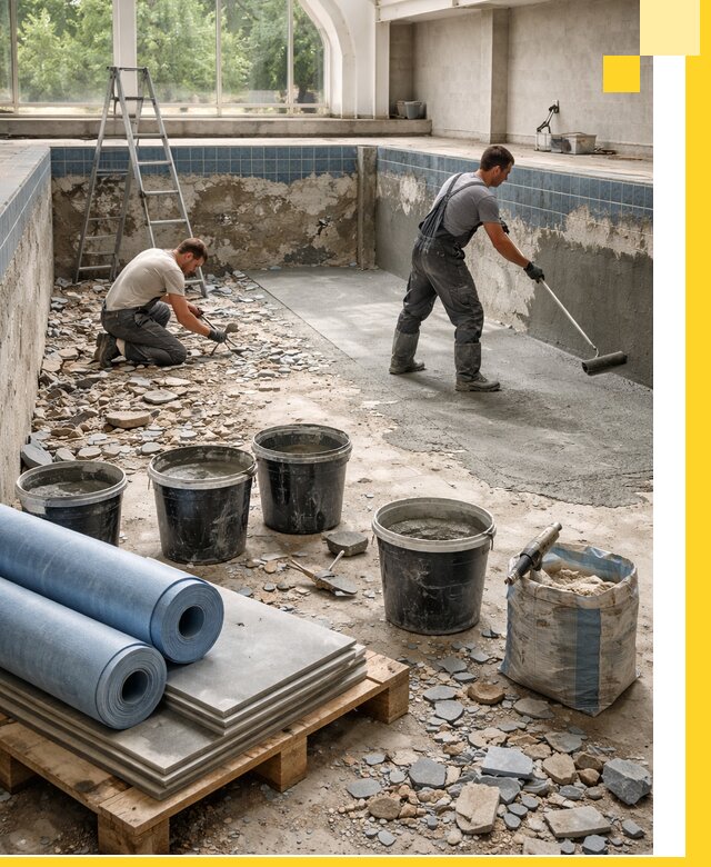 Реконструкция бассейнов в Кизляре: ремонт, гидроизоляция