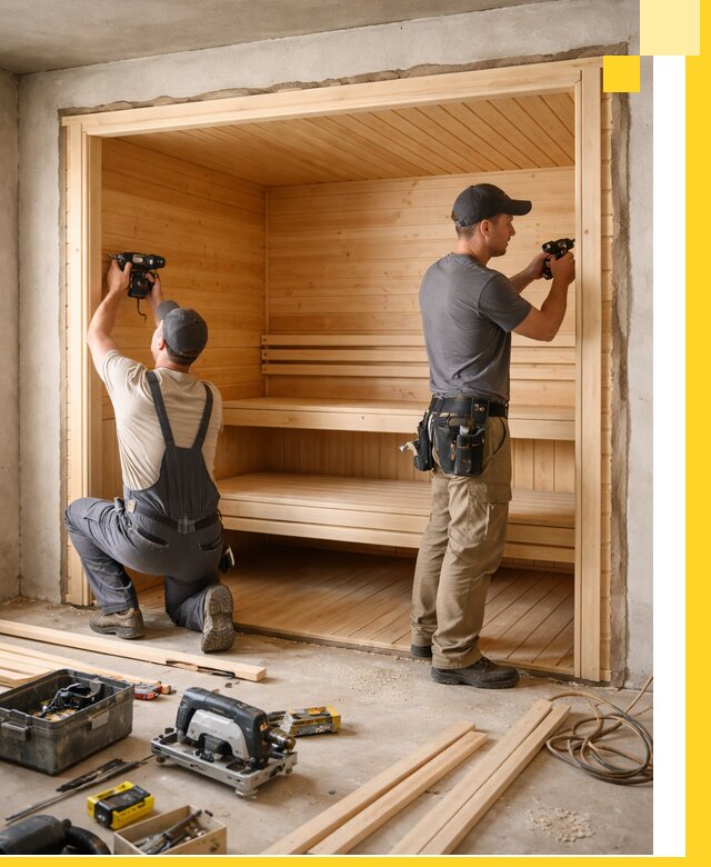 Монтаж саун под ключ в Кизляре — проектирование и установка