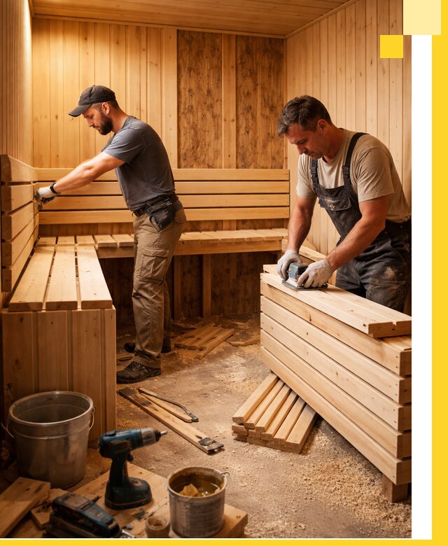 Профессиональный комплексный ремонт саун под ключ в Кизляре