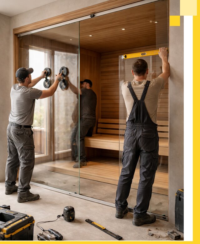 Производство и монтаж стеклянных саун под ключ в Кизляре