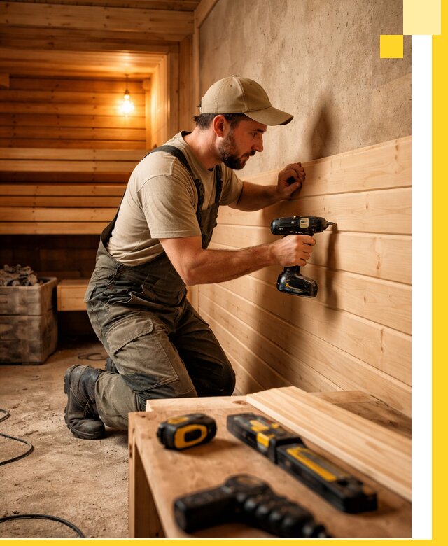 Профессиональная внутренняя отделка бани в Кизляре под ключ