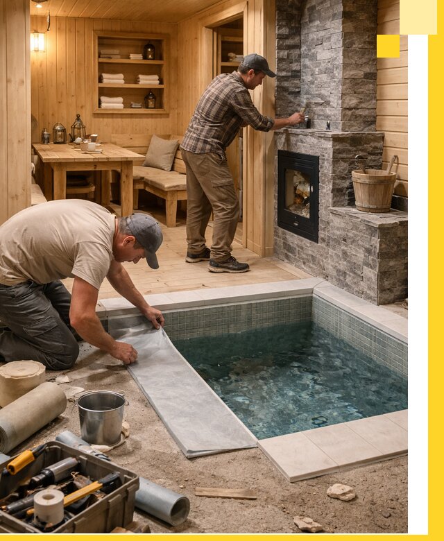 Строительство бань с комнатой отдыха под ключ в Кизляре