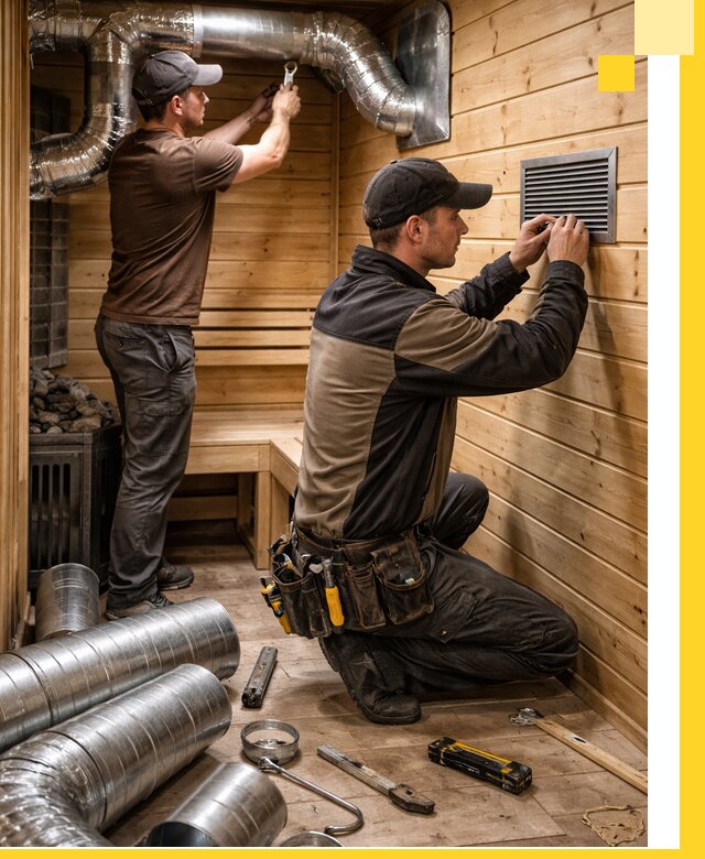 Проектирование и монтаж вентиляции бани в Кизляре под ключ