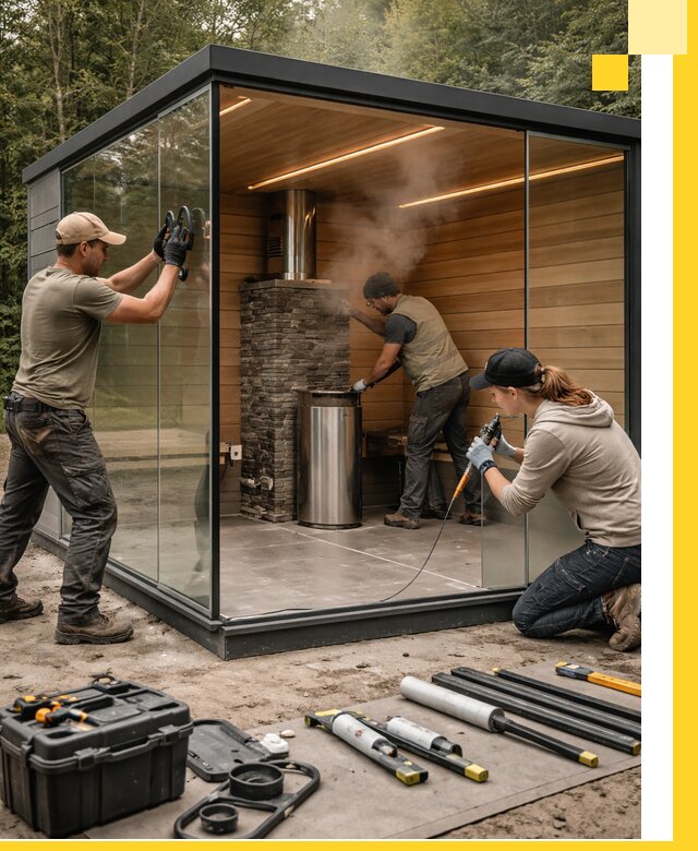 Проектирование и строительство стеклянных бань в Кизляре