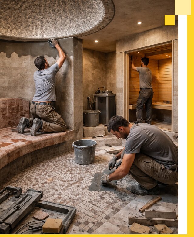 Проект и строительство хамама бани и сауны под ключ в Кизляре